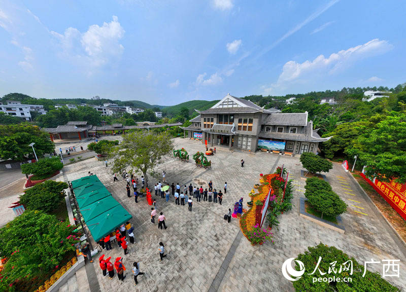 考察組走進青秀區(qū)南陽鎮(zhèn)施厚村古岳坡。人民網(wǎng) 付華周攝